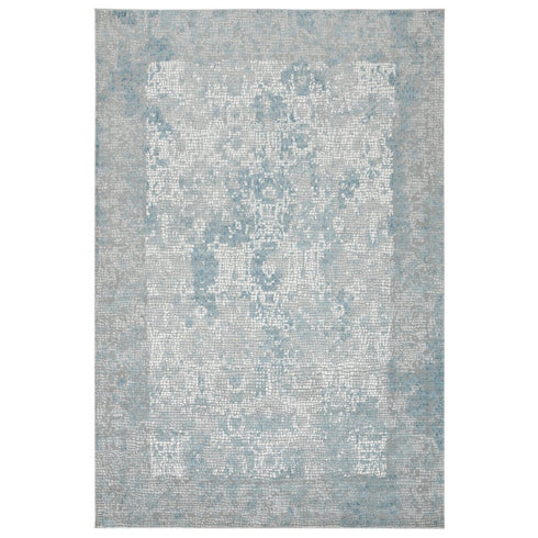 2' X 3' Gray Blue And Ivory Medallion Area Rug